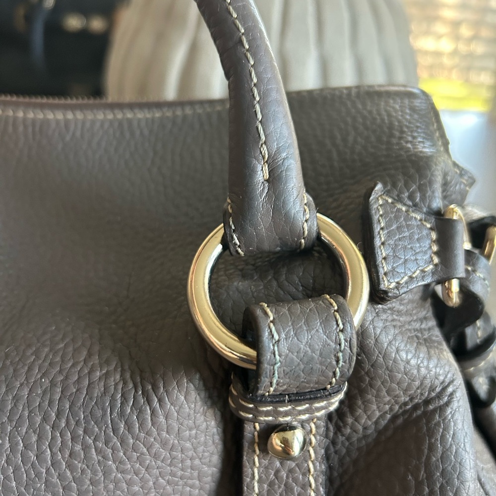 Dooney & Bourke elephant grey Leather Satchel - Picture 5 of 16